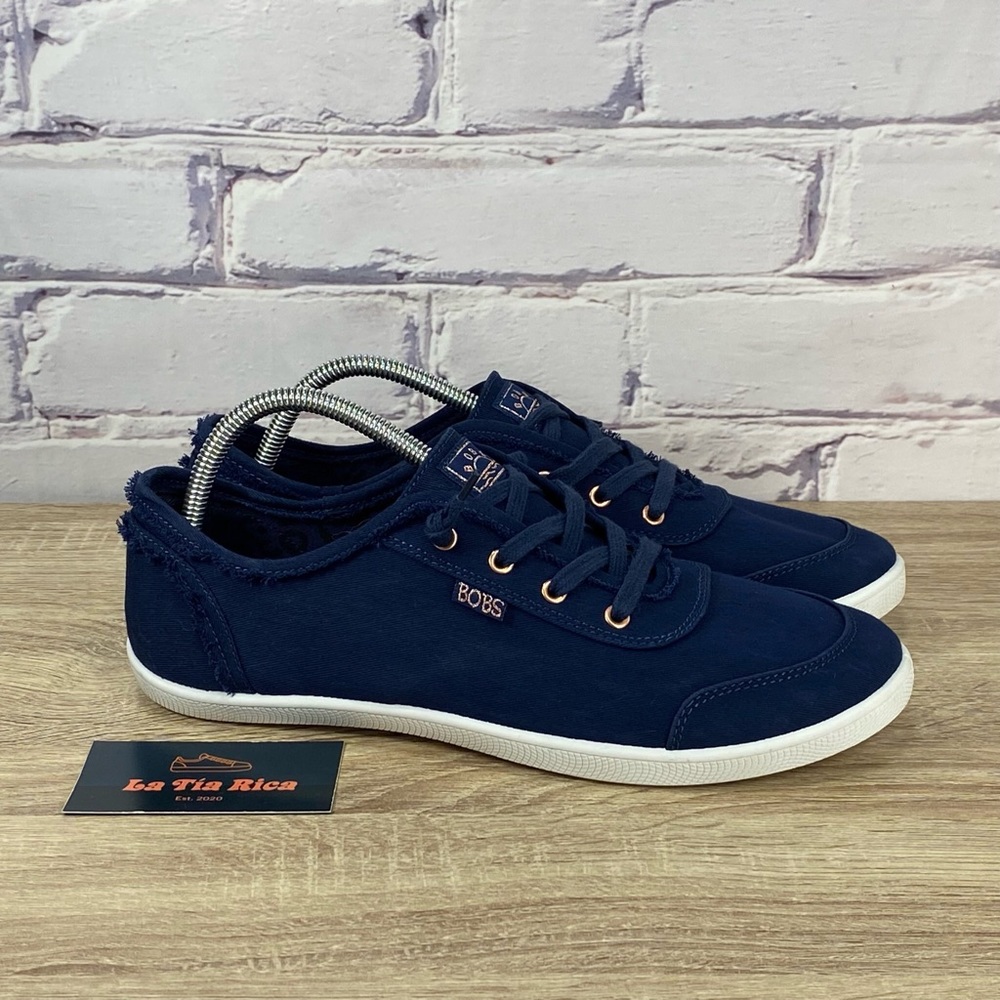 Bobs Skechers B Cute Navy Slip On Canvas Sneakers